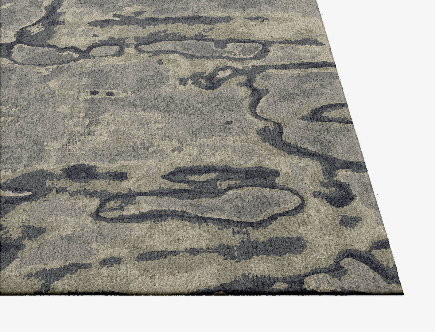 Condensations Brush Strokes Square Hand Knotted Tibetan Wool Custom Rug by Rug Artisan