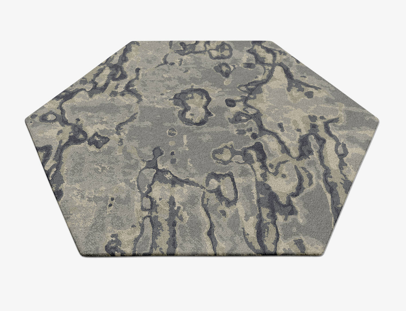 Condensations Brush Strokes Hexagon Hand Tufted Pure Wool Custom Rug by Rug Artisan
