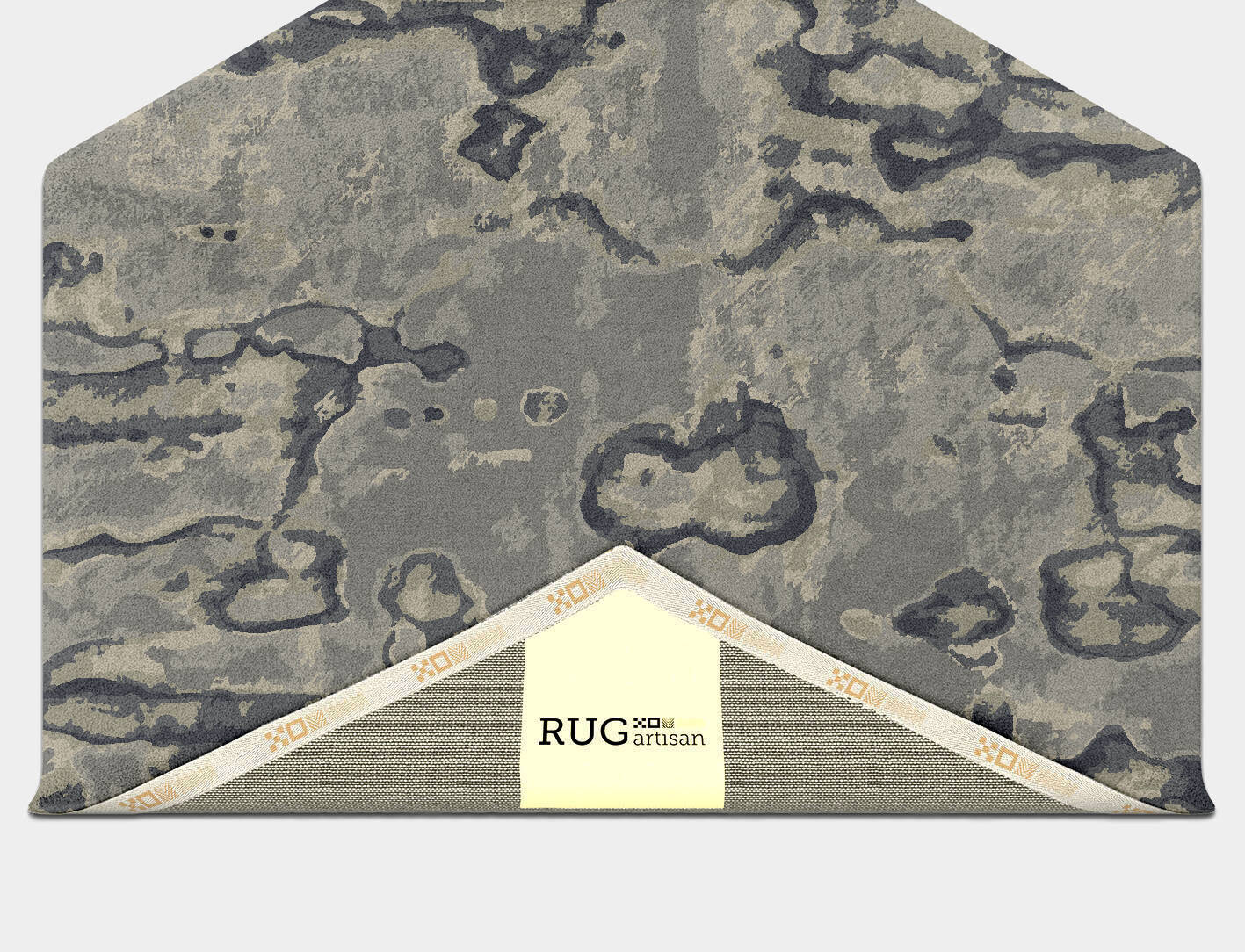 Condensations Brush Strokes Hexagon Hand Tufted Pure Wool Custom Rug by Rug Artisan