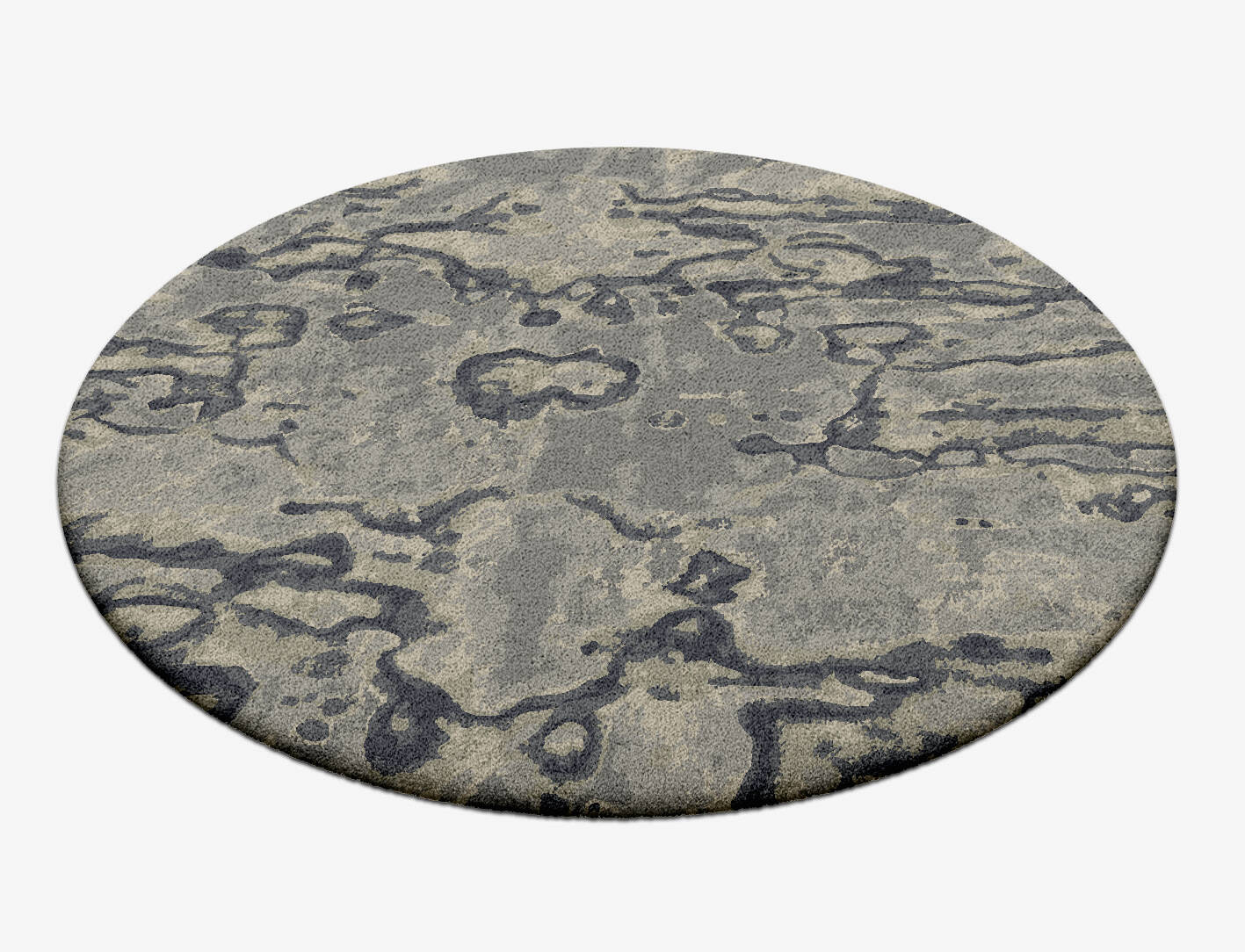 Condensations Brush Strokes Round Hand Tufted Pure Wool Custom Rug by Rug Artisan