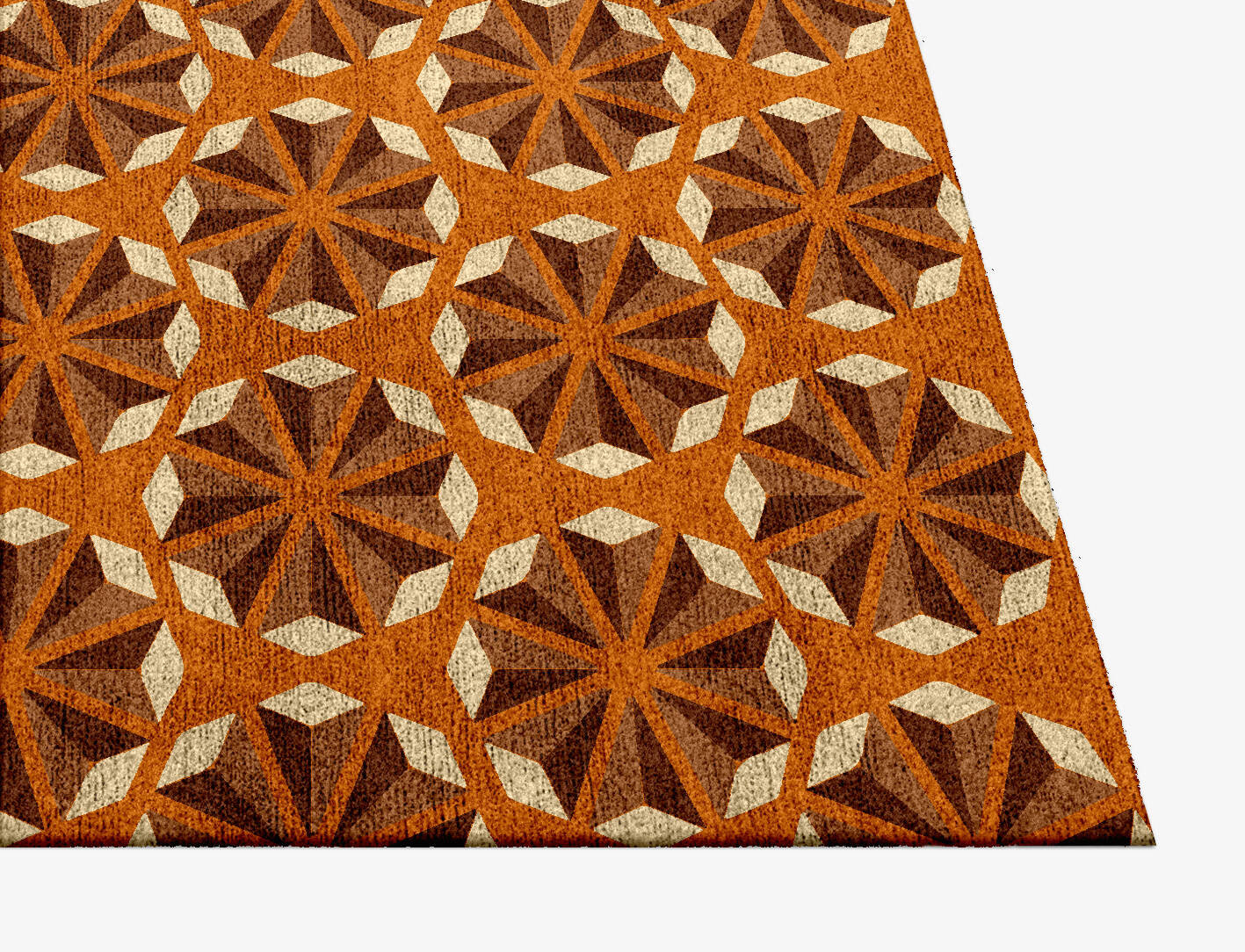 Cone Flowers Modern Geometrics Square Hand Knotted Bamboo Silk Custom Rug by Rug Artisan