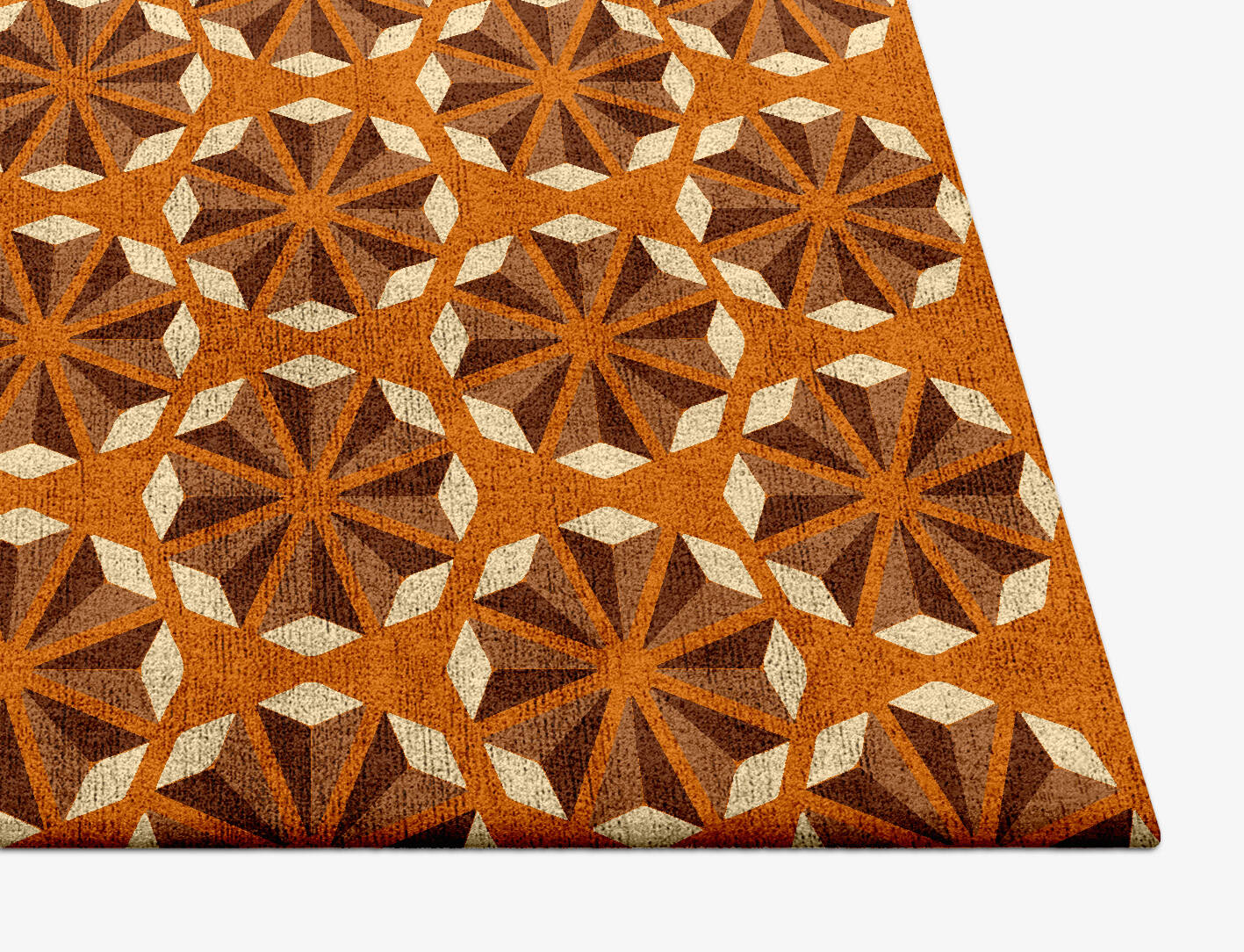 Cone Flowers Modern Geometrics Square Hand Tufted Bamboo Silk Custom Rug by Rug Artisan