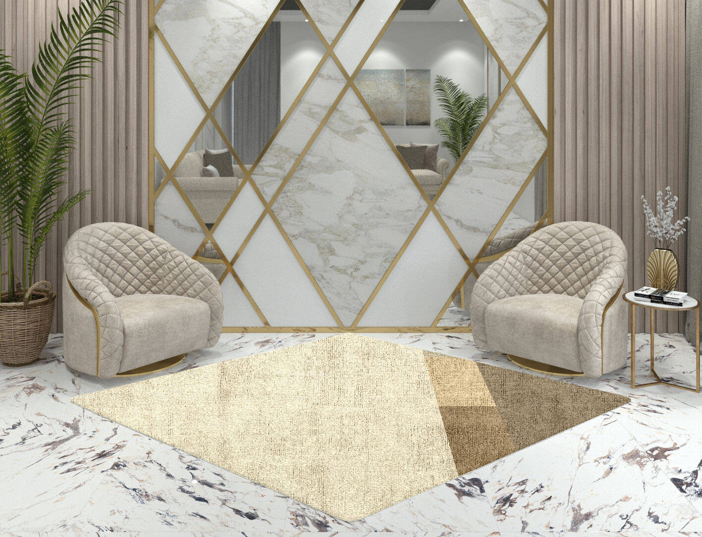 Conflate  Diamond Hand Knotted Bamboo Silk Custom Rug by Rug Artisan