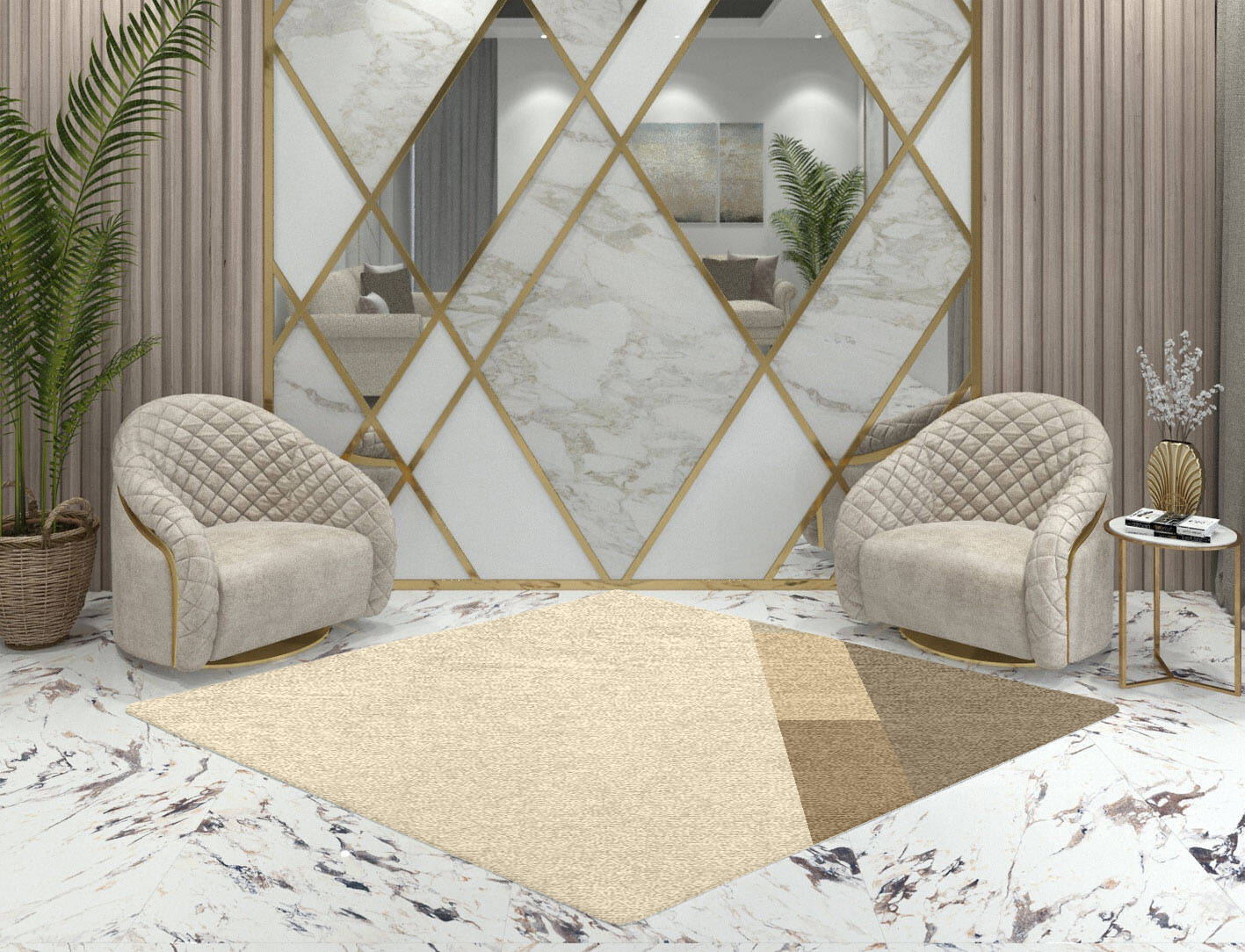 Conflate  Diamond Hand Knotted Tibetan Wool Custom Rug by Rug Artisan