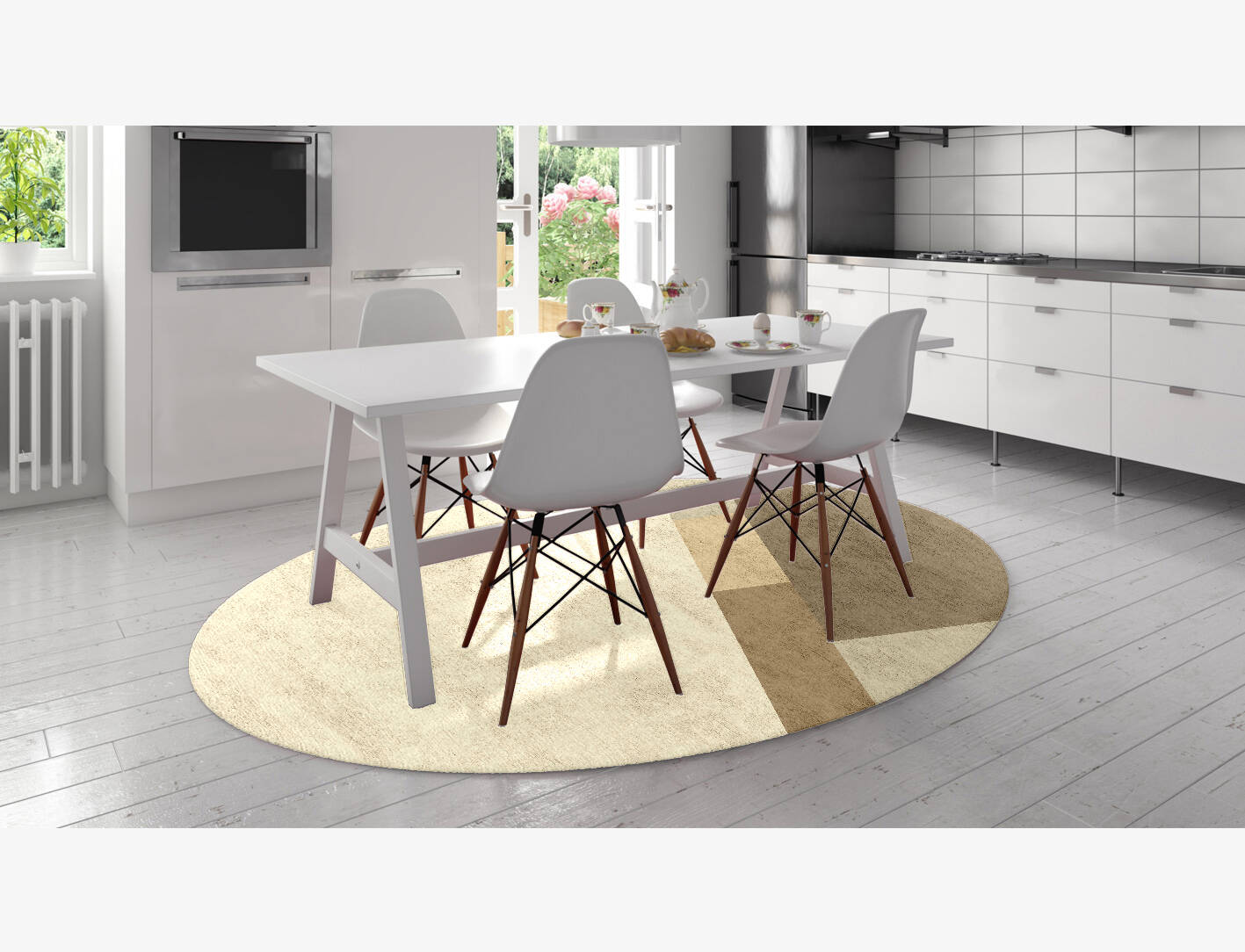 Conflate  Oval Hand Knotted Bamboo Silk Custom Rug by Rug Artisan
