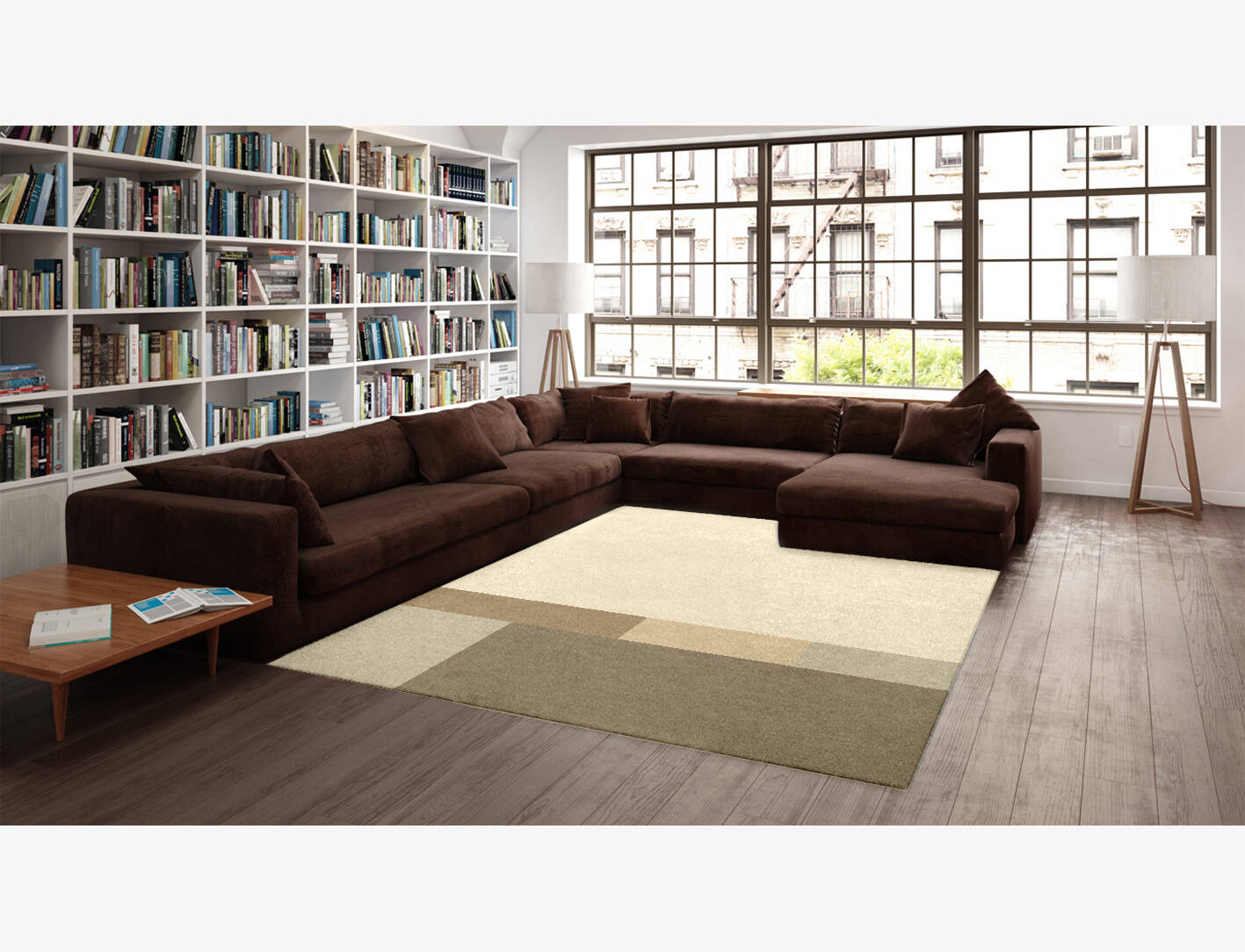 Conflate  Rectangle Hand Knotted Tibetan Wool Custom Rug by Rug Artisan