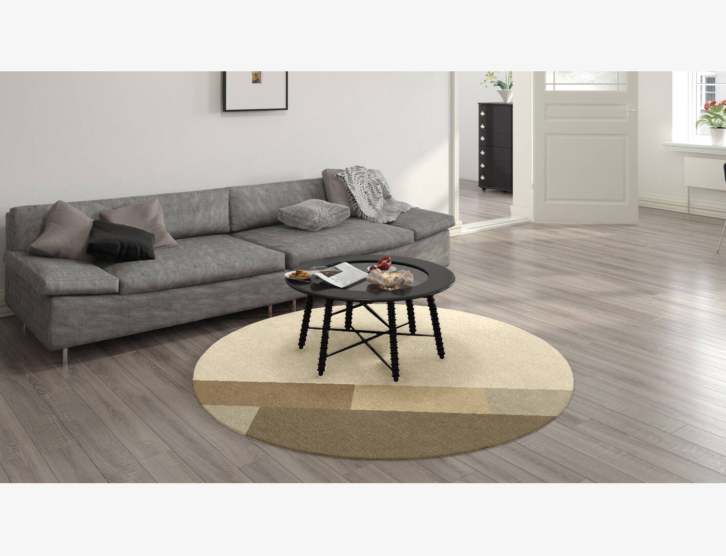 Conflate  Round Hand Knotted Tibetan Wool Custom Rug by Rug Artisan