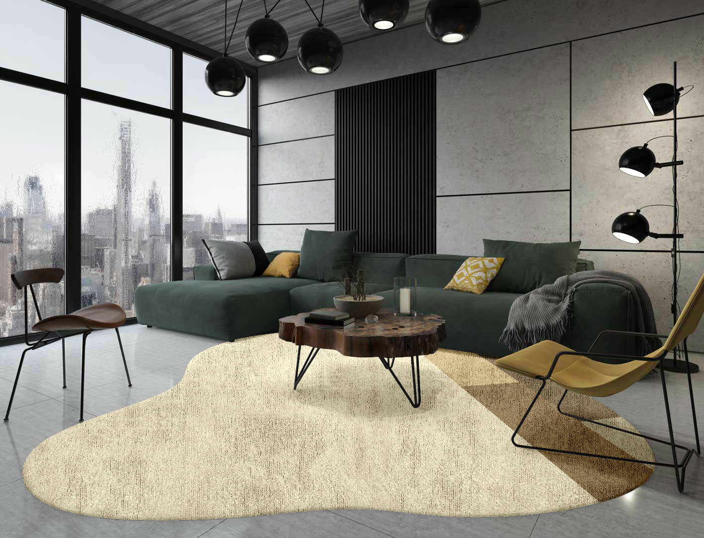 Conflate  Splash Hand Knotted Bamboo Silk Custom Rug by Rug Artisan