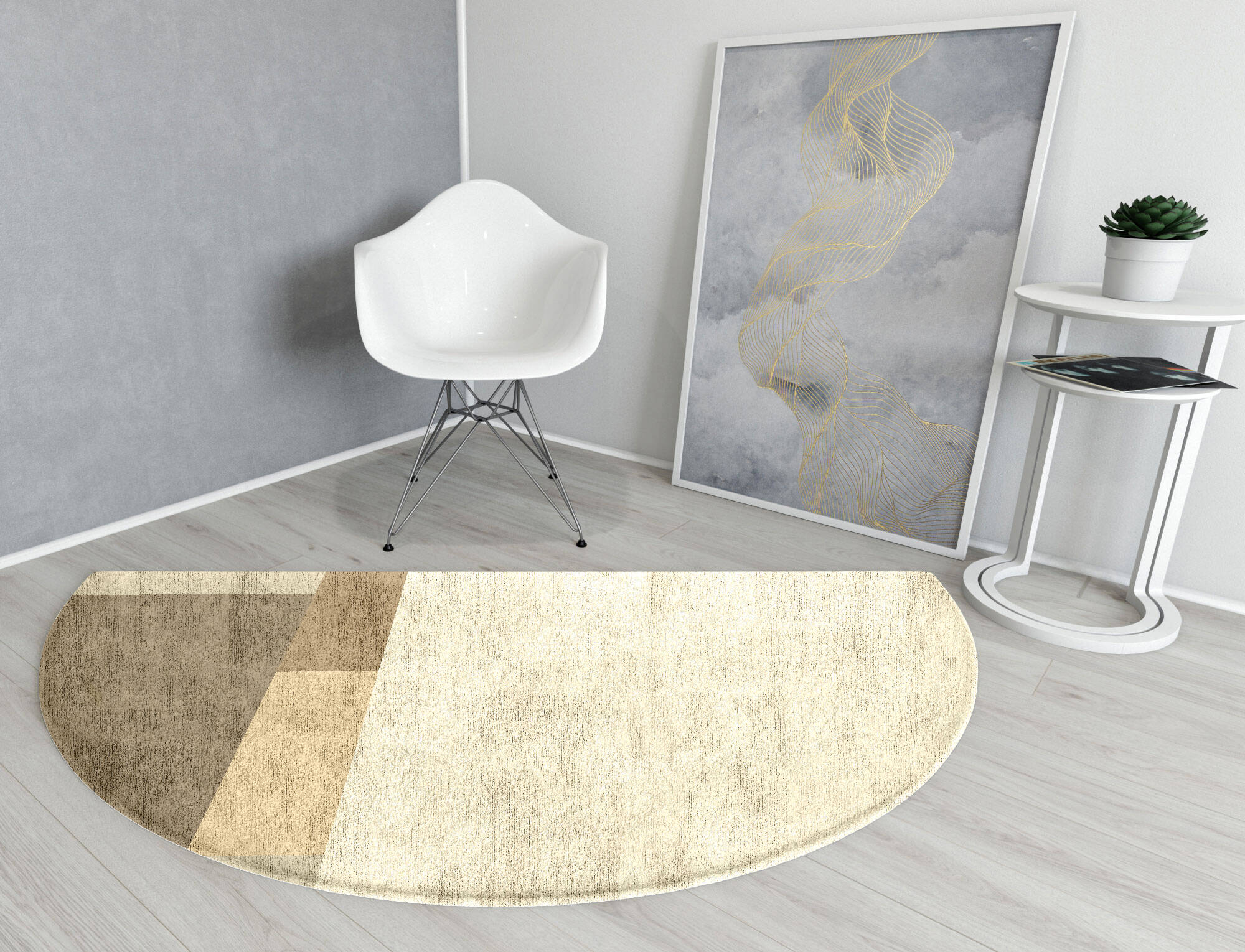 Conflate  Halfmoon Hand Tufted Bamboo Silk Custom Rug by Rug Artisan
