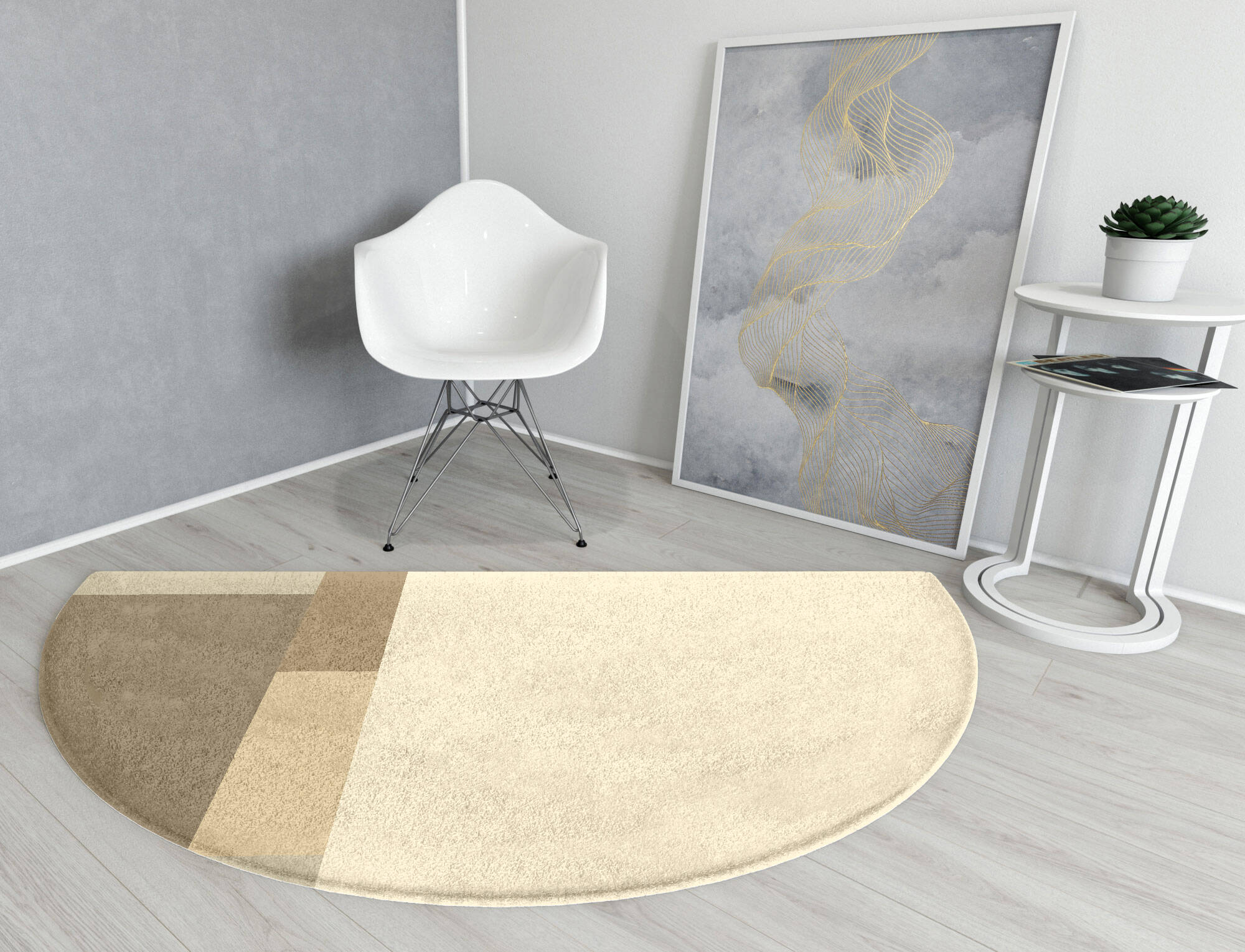 Conflate  Halfmoon Hand Tufted Pure Wool Custom Rug by Rug Artisan