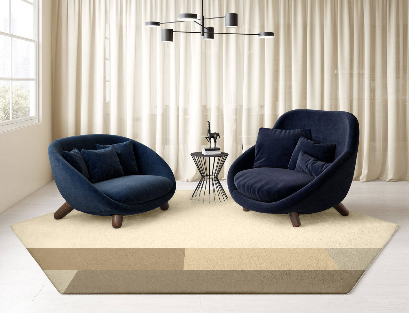 Conflate  Hexagon Hand Tufted Pure Wool Custom Rug by Rug Artisan