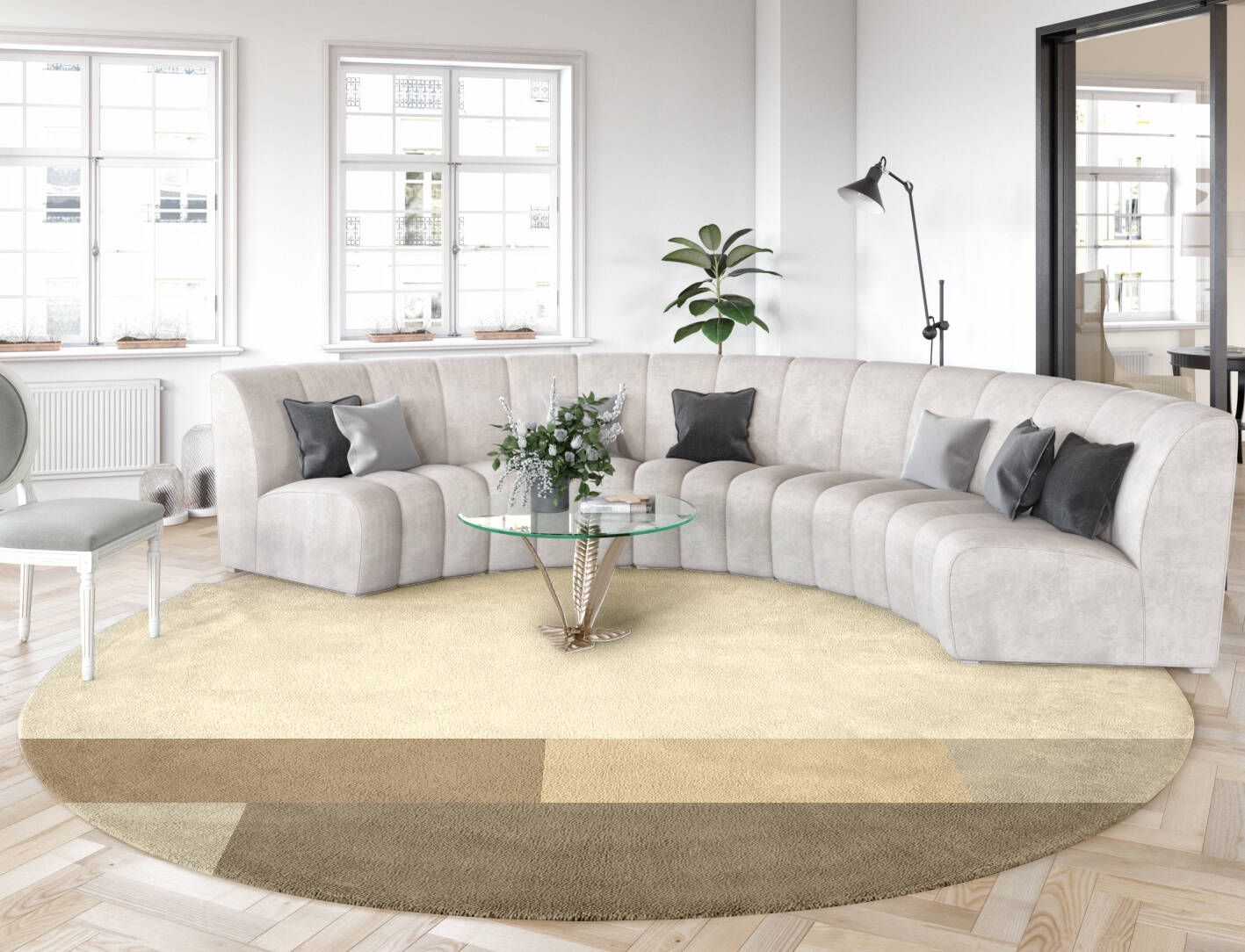 Conflate  Round Hand Tufted Pure Wool Custom Rug by Rug Artisan