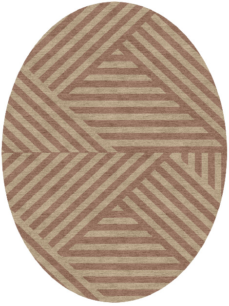 Conjunct Minimalist Oval Hand Knotted Tibetan Wool Custom Rug by Rug Artisan