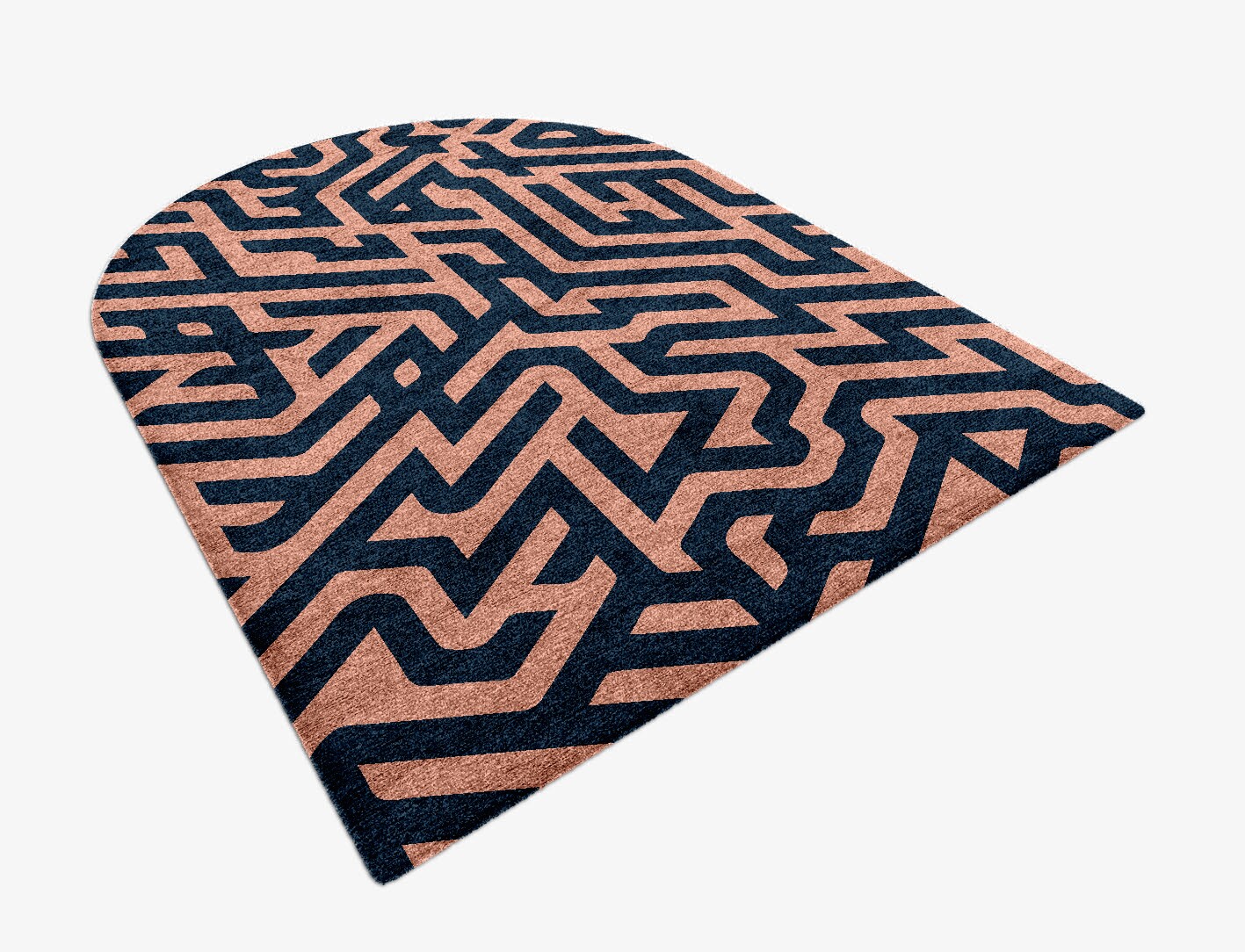Conrad Geometric Arch Hand Knotted Bamboo Silk Custom Rug by Rug Artisan