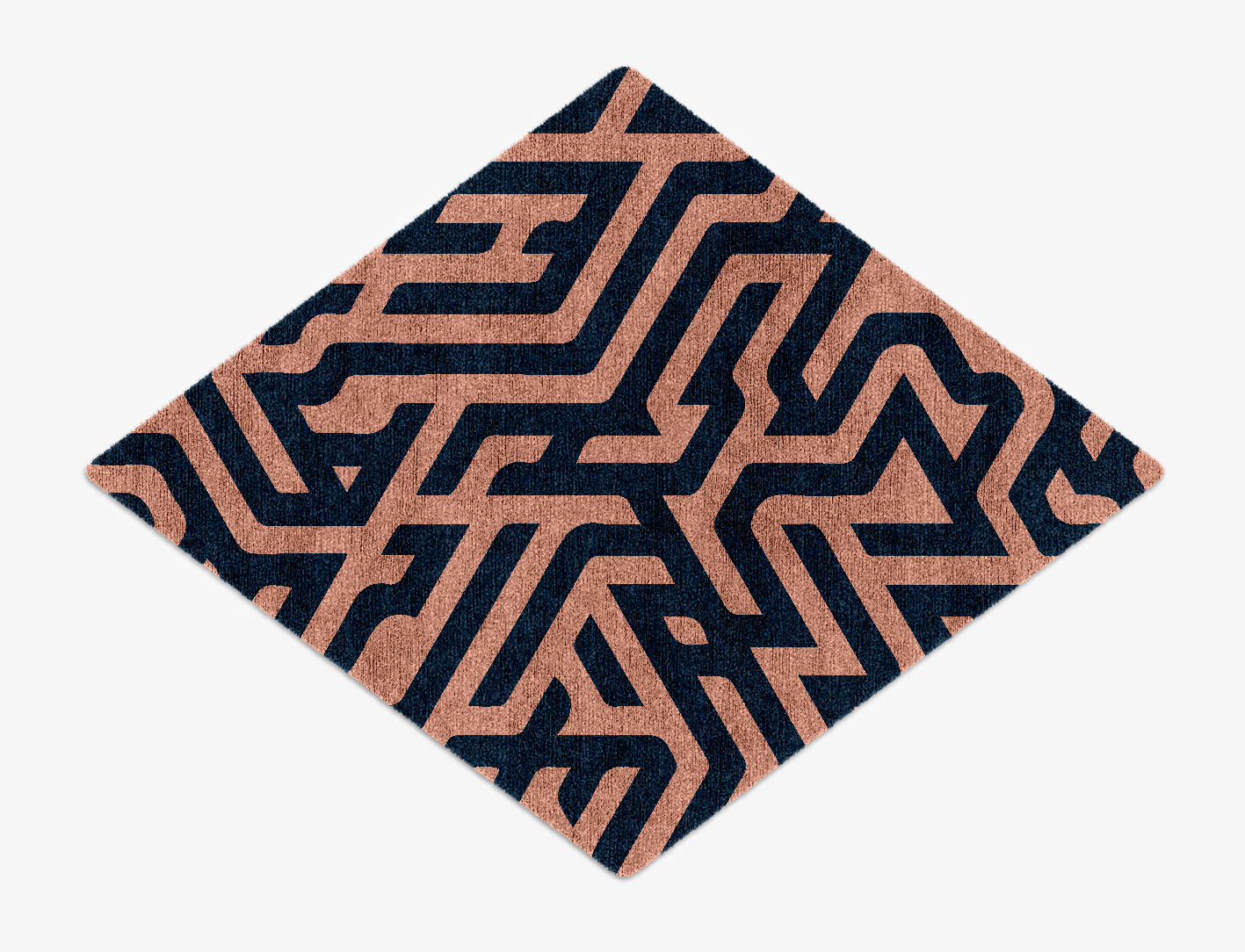 Conrad Geometric Diamond Hand Knotted Bamboo Silk Custom Rug by Rug Artisan