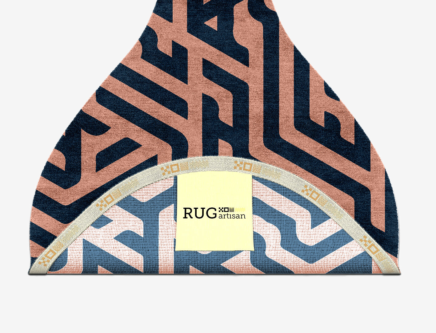 Conrad Geometric Drop Hand Knotted Bamboo Silk Custom Rug by Rug Artisan
