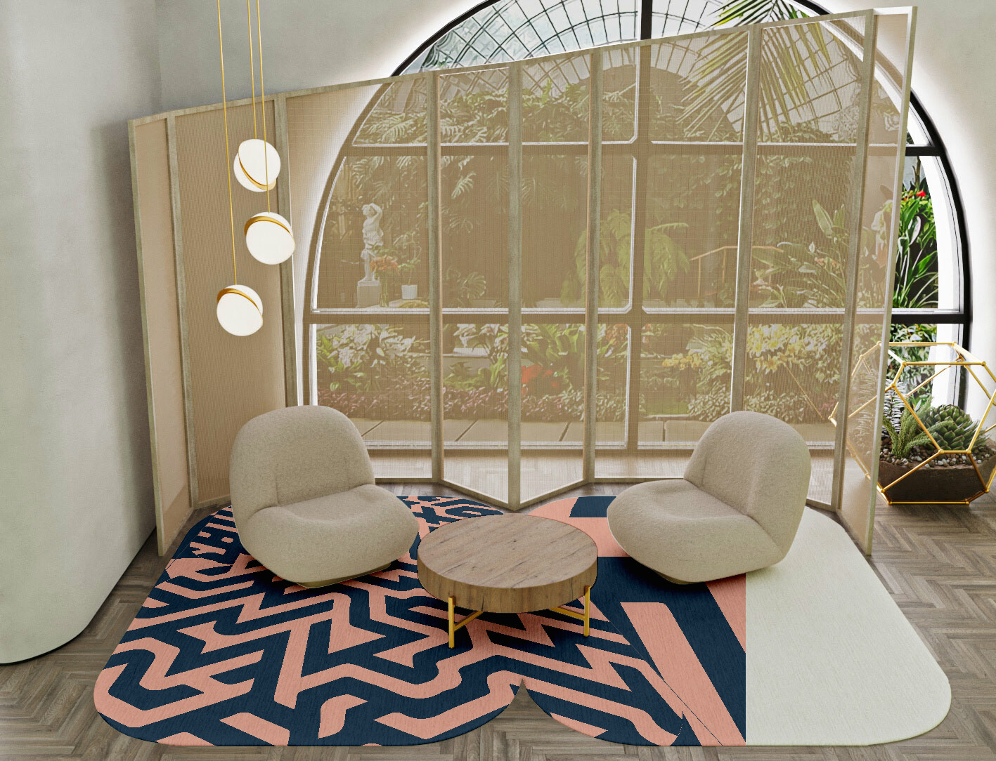 Conrad Geometric Eight Hand Knotted Tibetan Wool Custom Rug by Rug Artisan