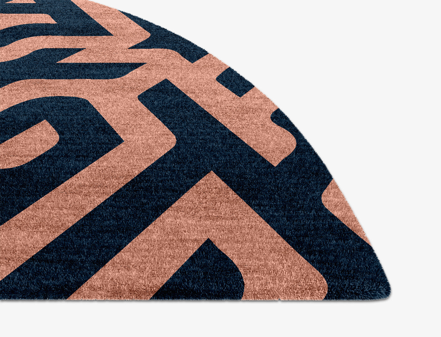 Conrad Geometric Halfmoon Hand Knotted Bamboo Silk Custom Rug by Rug Artisan
