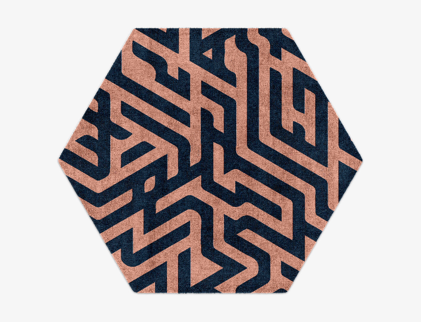 Conrad Geometric Hexagon Hand Knotted Bamboo Silk Custom Rug by Rug Artisan