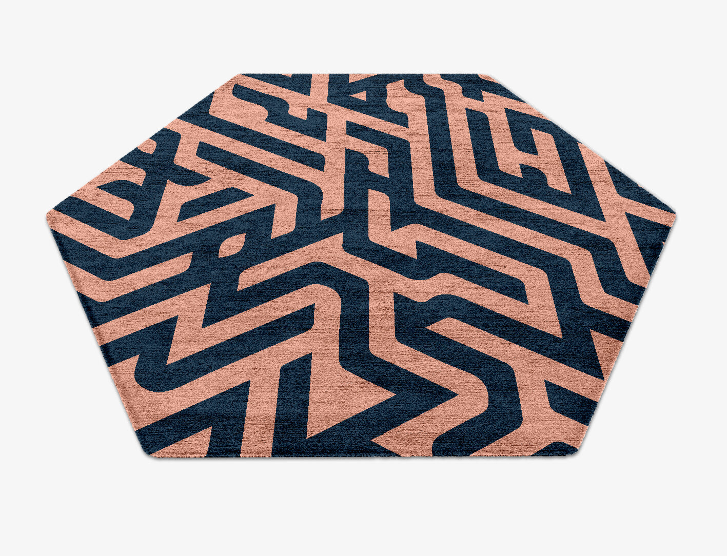 Conrad Geometric Hexagon Hand Knotted Bamboo Silk Custom Rug by Rug Artisan