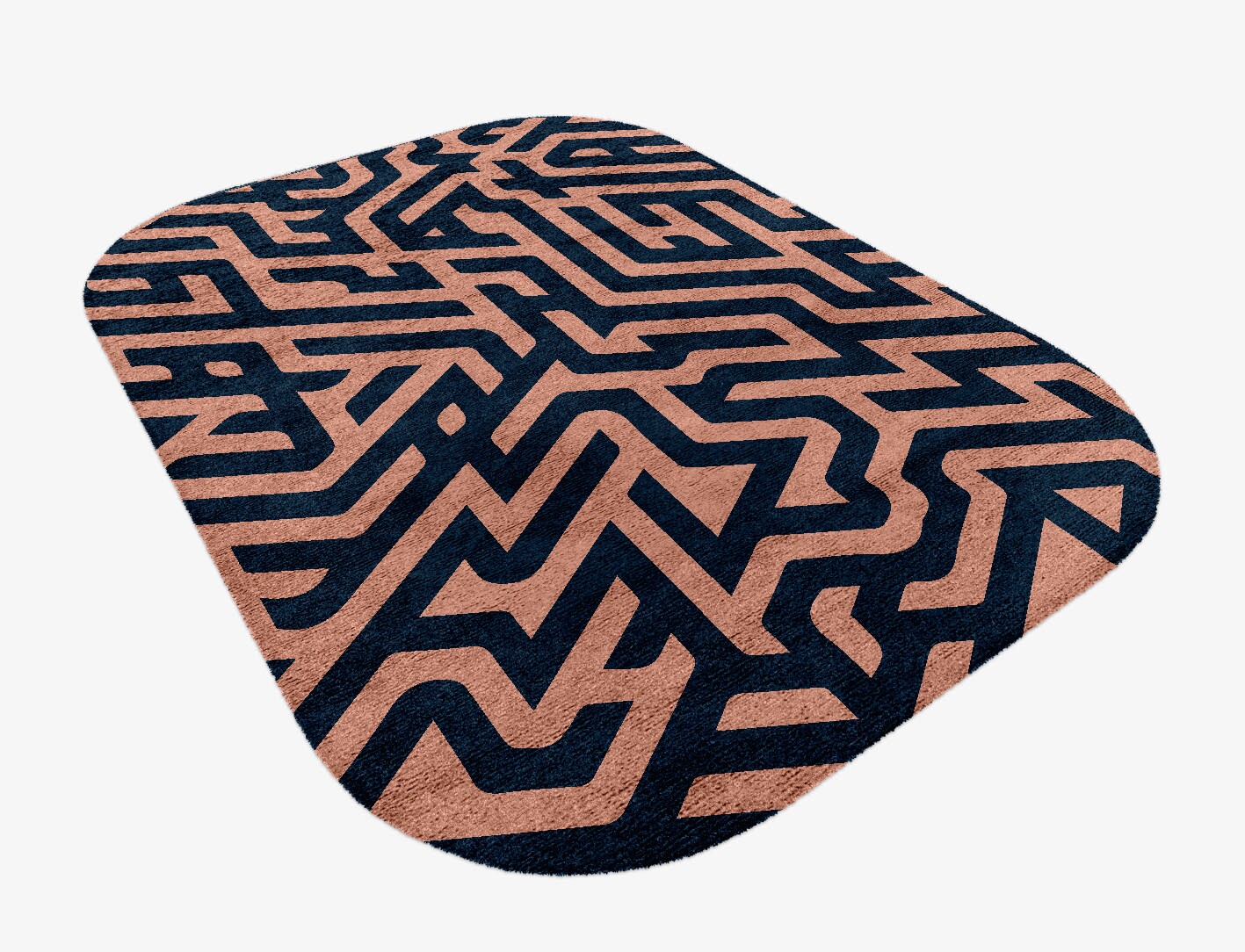 Conrad Geometric Oblong Hand Knotted Bamboo Silk Custom Rug by Rug Artisan