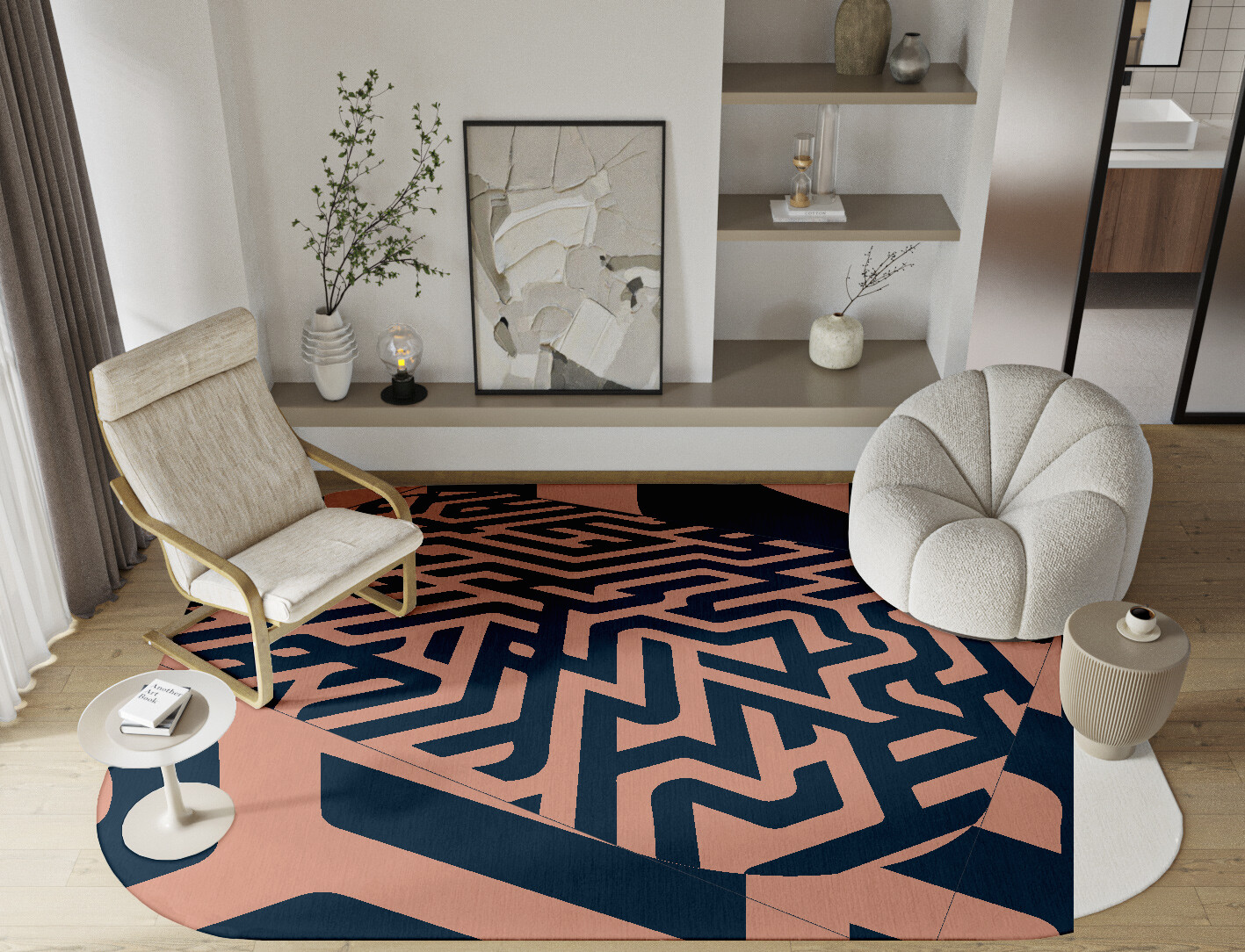 Conrad Geometric Oblong Hand Knotted Tibetan Wool Custom Rug by Rug Artisan
