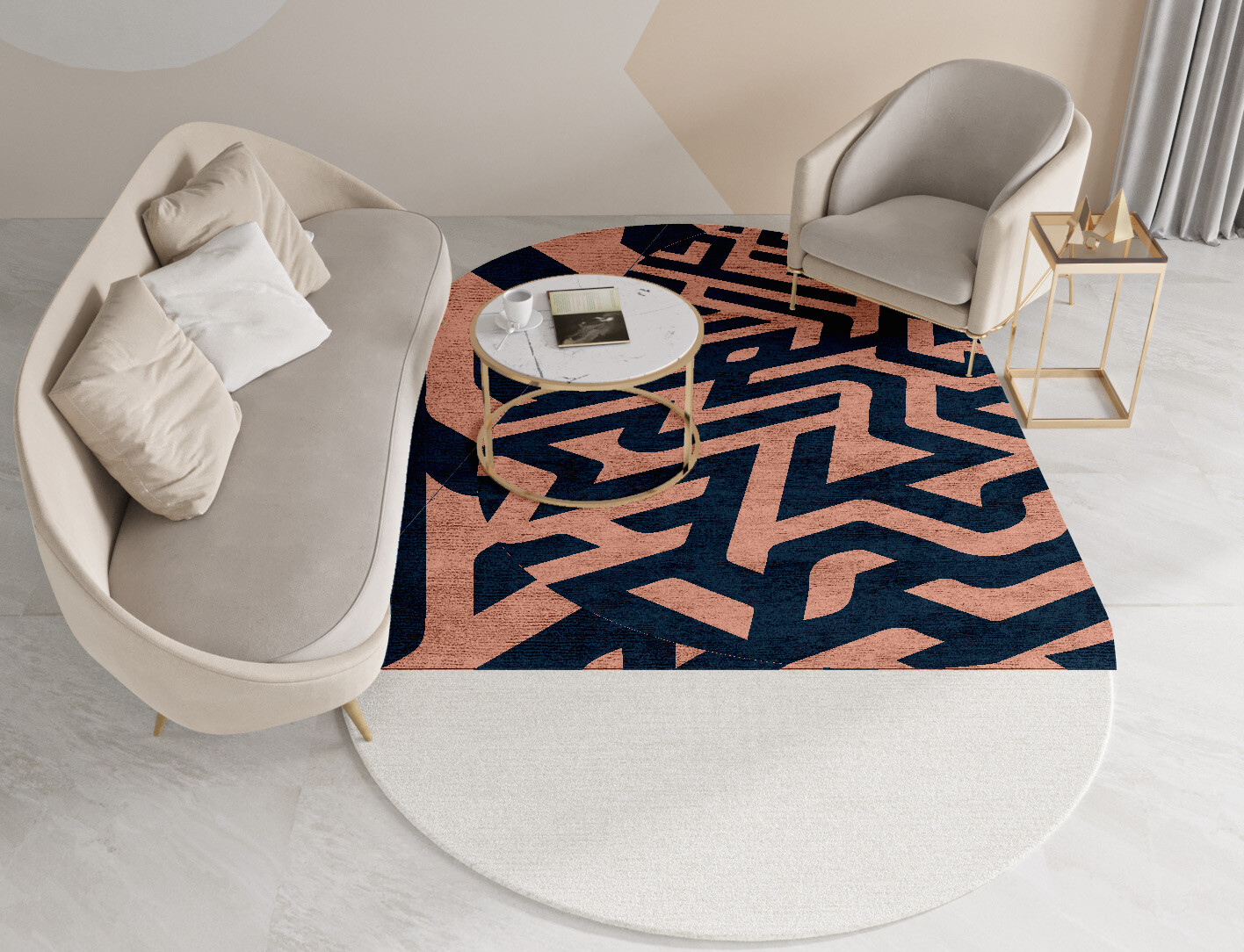 Conrad Geometric Capsule Hand Tufted Bamboo Silk Custom Rug by Rug Artisan