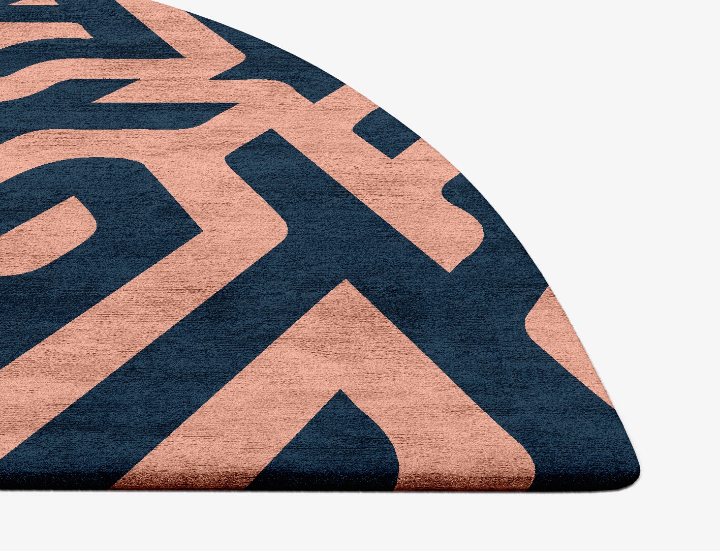 Conrad Geometric Halfmoon Hand Tufted Bamboo Silk Custom Rug by Rug Artisan