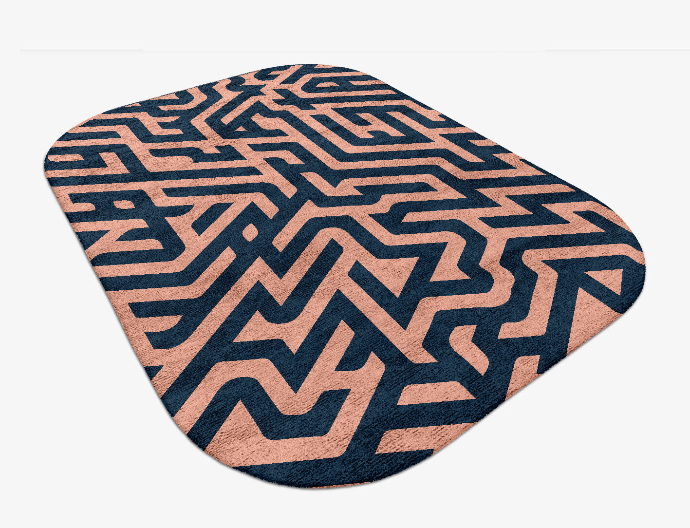 Conrad Geometric Oblong Hand Tufted Bamboo Silk Custom Rug by Rug Artisan