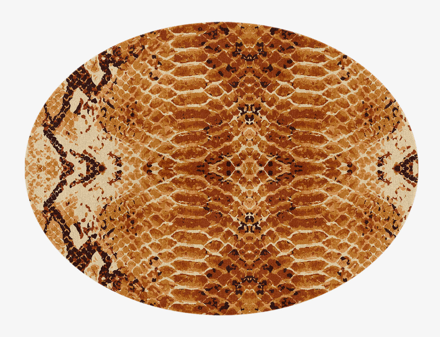 Copperhead Animal Prints Oval Hand Knotted Tibetan Wool Custom Rug by Rug Artisan