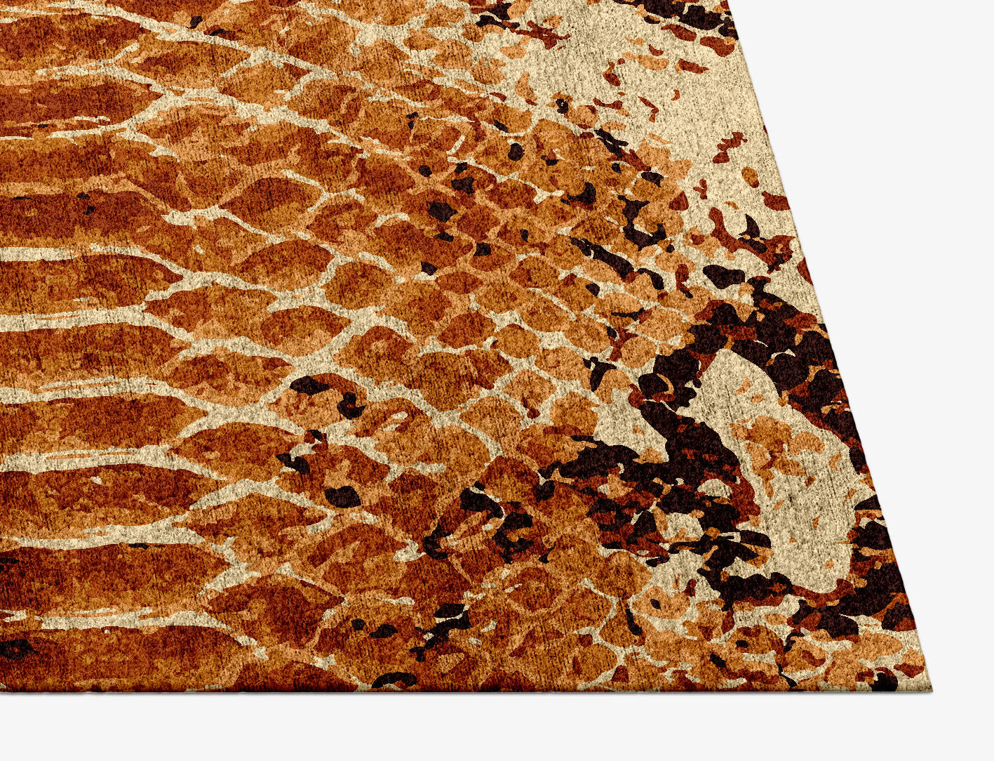 Copperhead Animal Prints Rectangle Hand Knotted Bamboo Silk Custom Rug by Rug Artisan