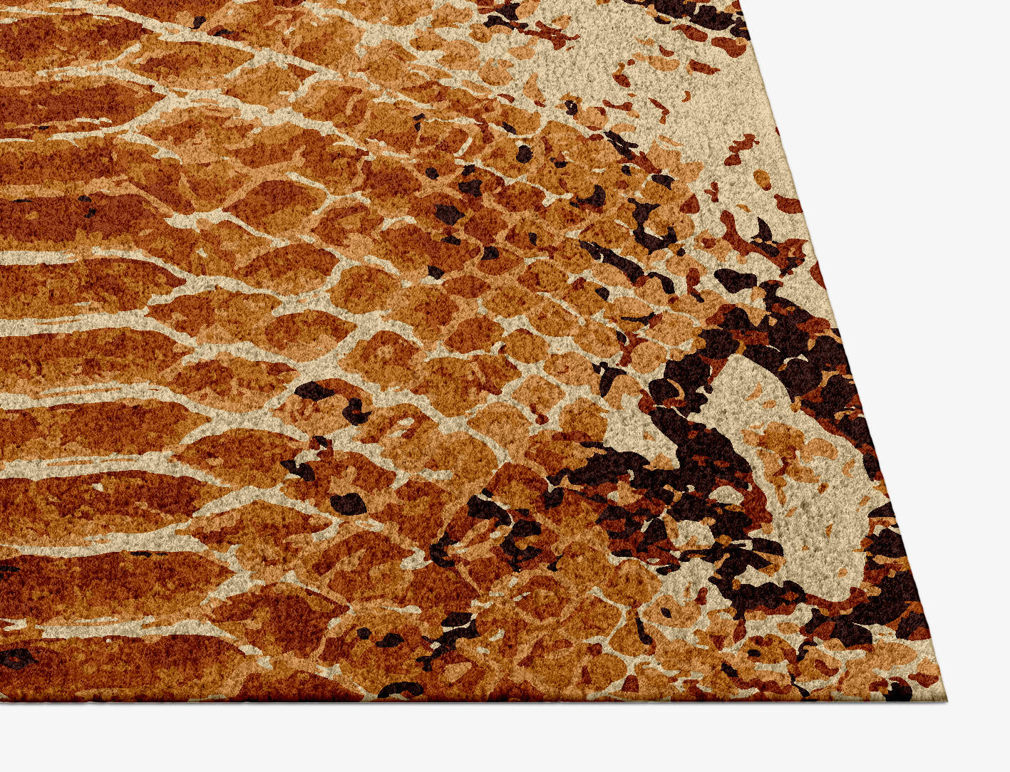 Copperhead Animal Prints Rectangle Hand Knotted Tibetan Wool Custom Rug by Rug Artisan