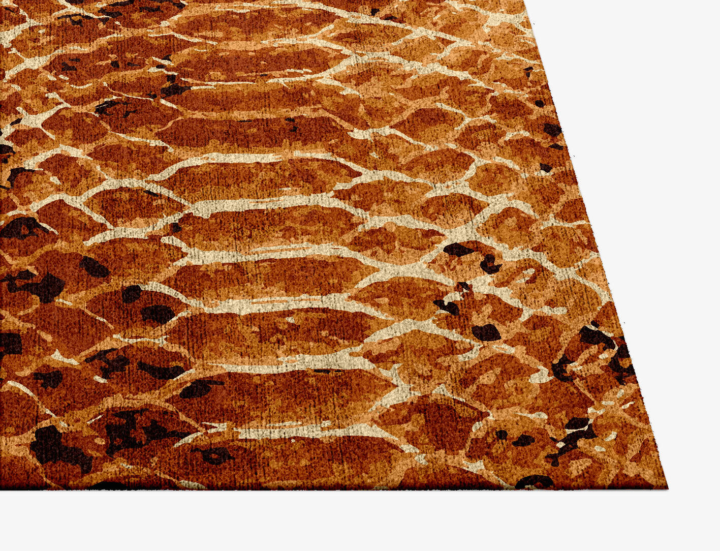 Copperhead Animal Prints Square Hand Knotted Bamboo Silk Custom Rug by Rug Artisan