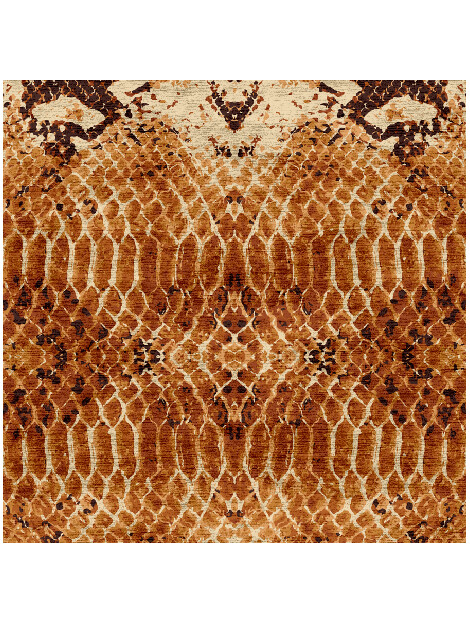 Copperhead Animal Prints Square Hand Knotted Bamboo Silk Custom Rug by Rug Artisan