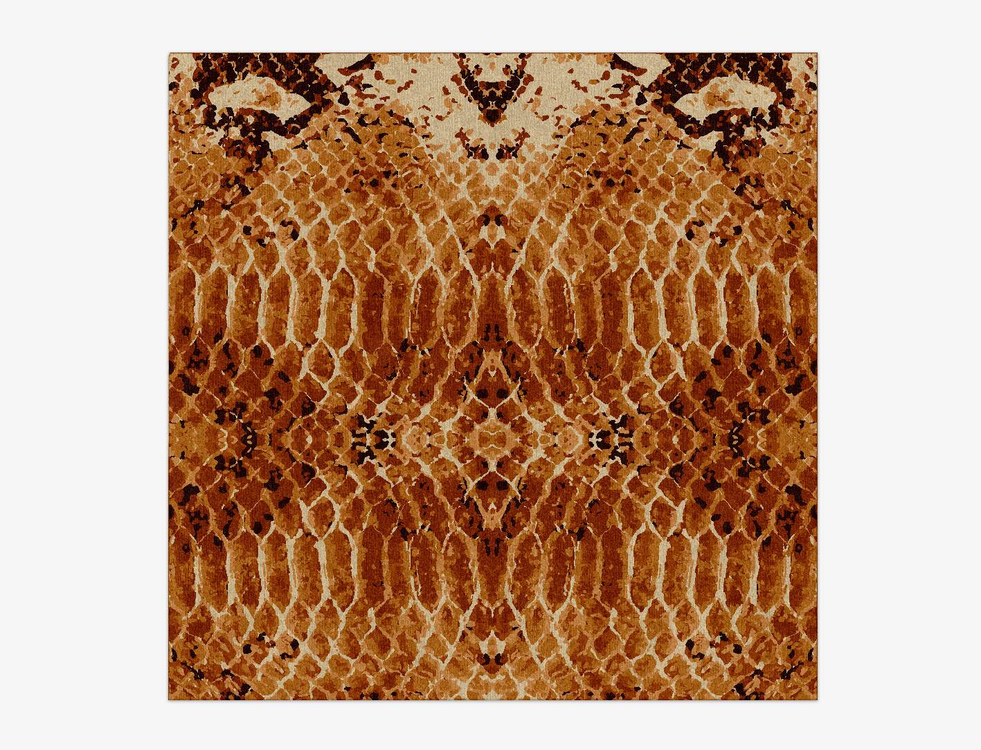 Copperhead Animal Prints Square Hand Knotted Tibetan Wool Custom Rug by Rug Artisan