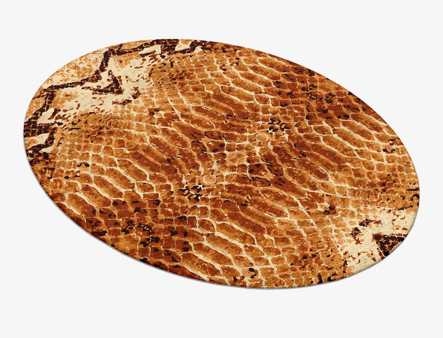 Copperhead Animal Prints Oval Hand Tufted Bamboo Silk Custom Rug by Rug Artisan
