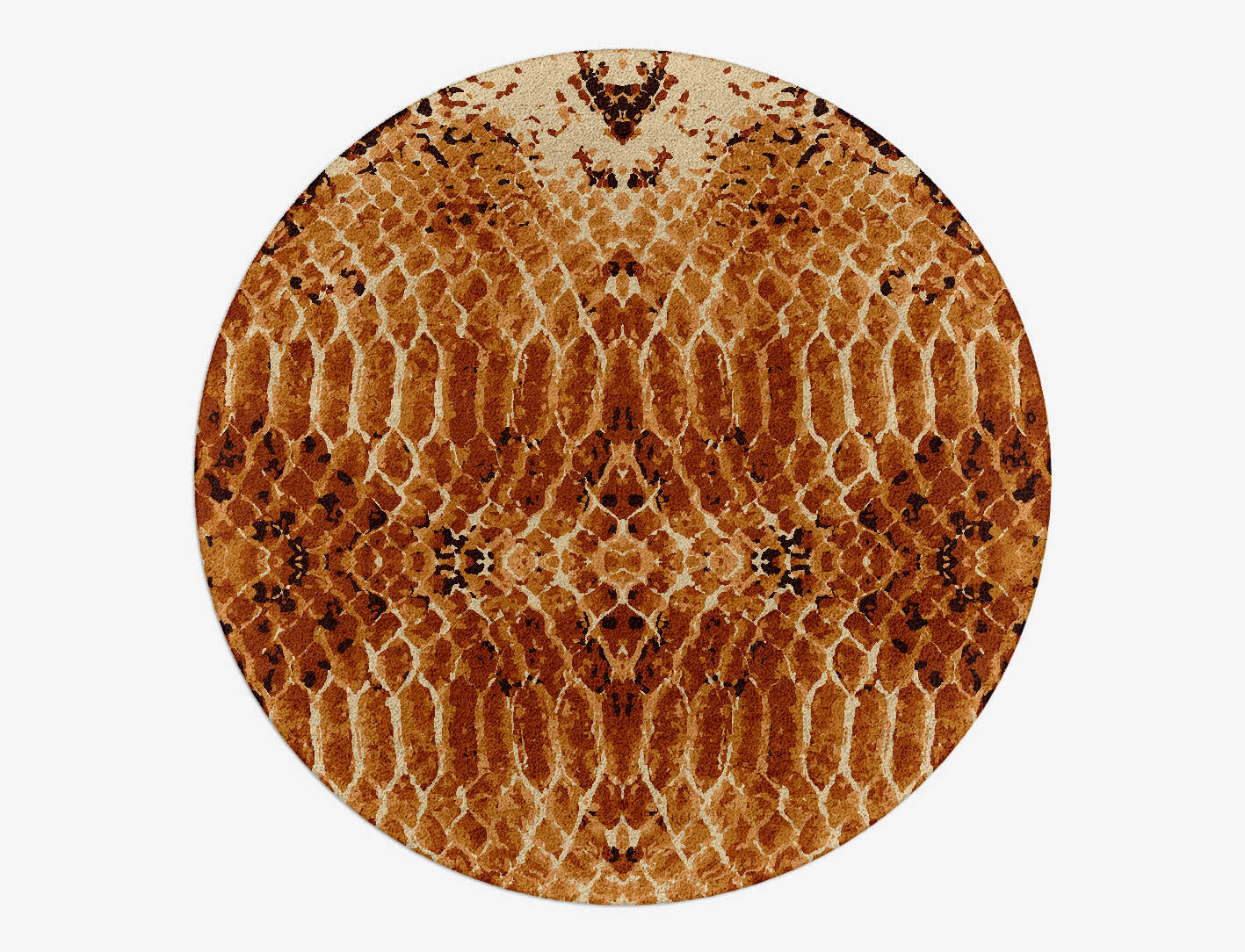 Copperhead Animal Prints Round Hand Tufted Pure Wool Custom Rug by Rug Artisan
