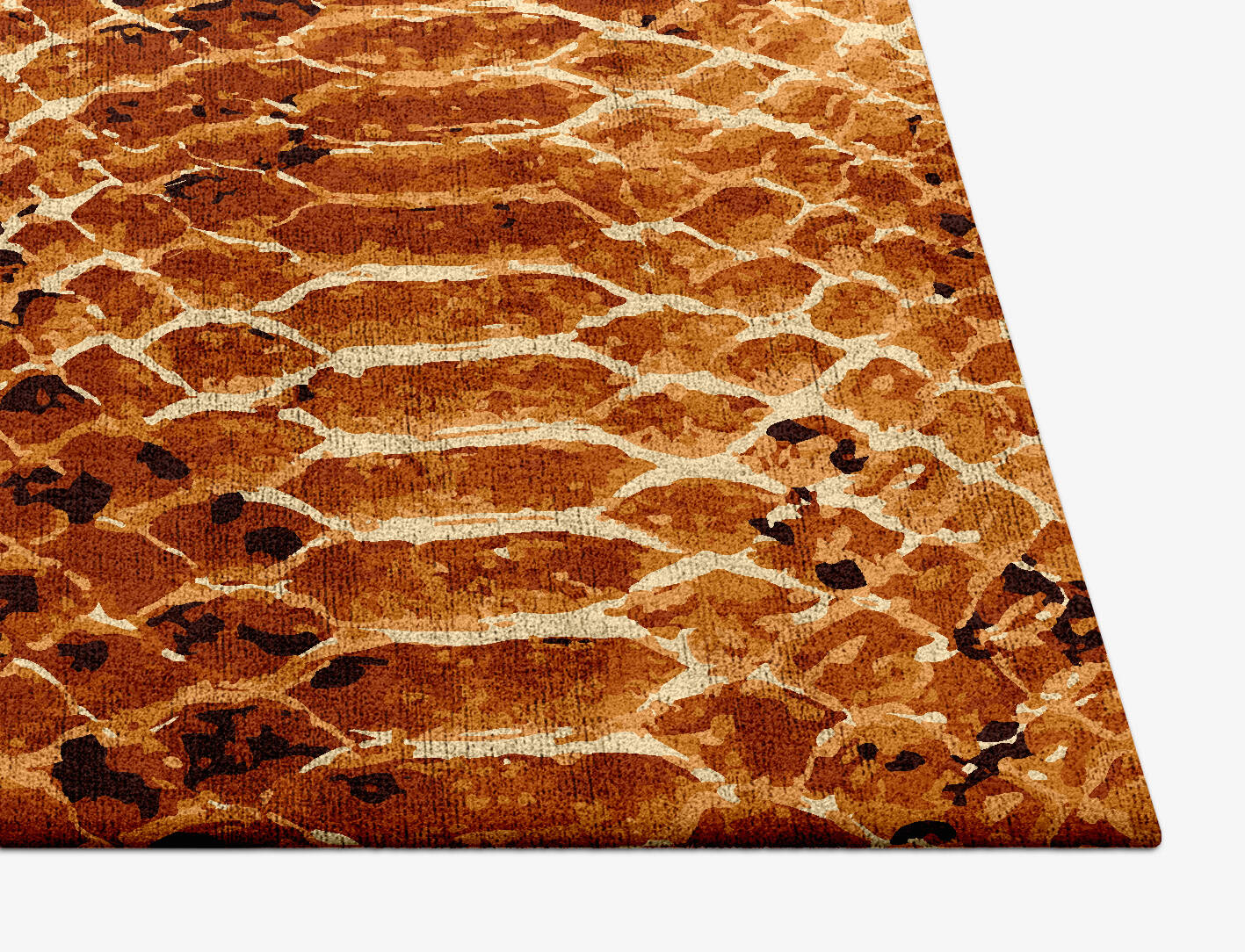 Copperhead Animal Prints Square Hand Tufted Bamboo Silk Custom Rug by Rug Artisan