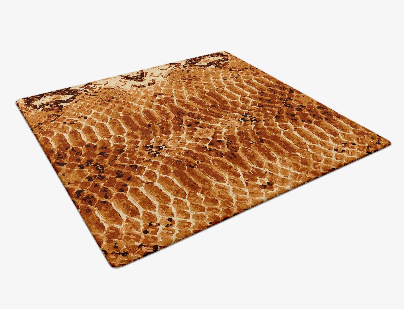Copperhead Animal Prints Square Hand Tufted Pure Wool Custom Rug by Rug Artisan