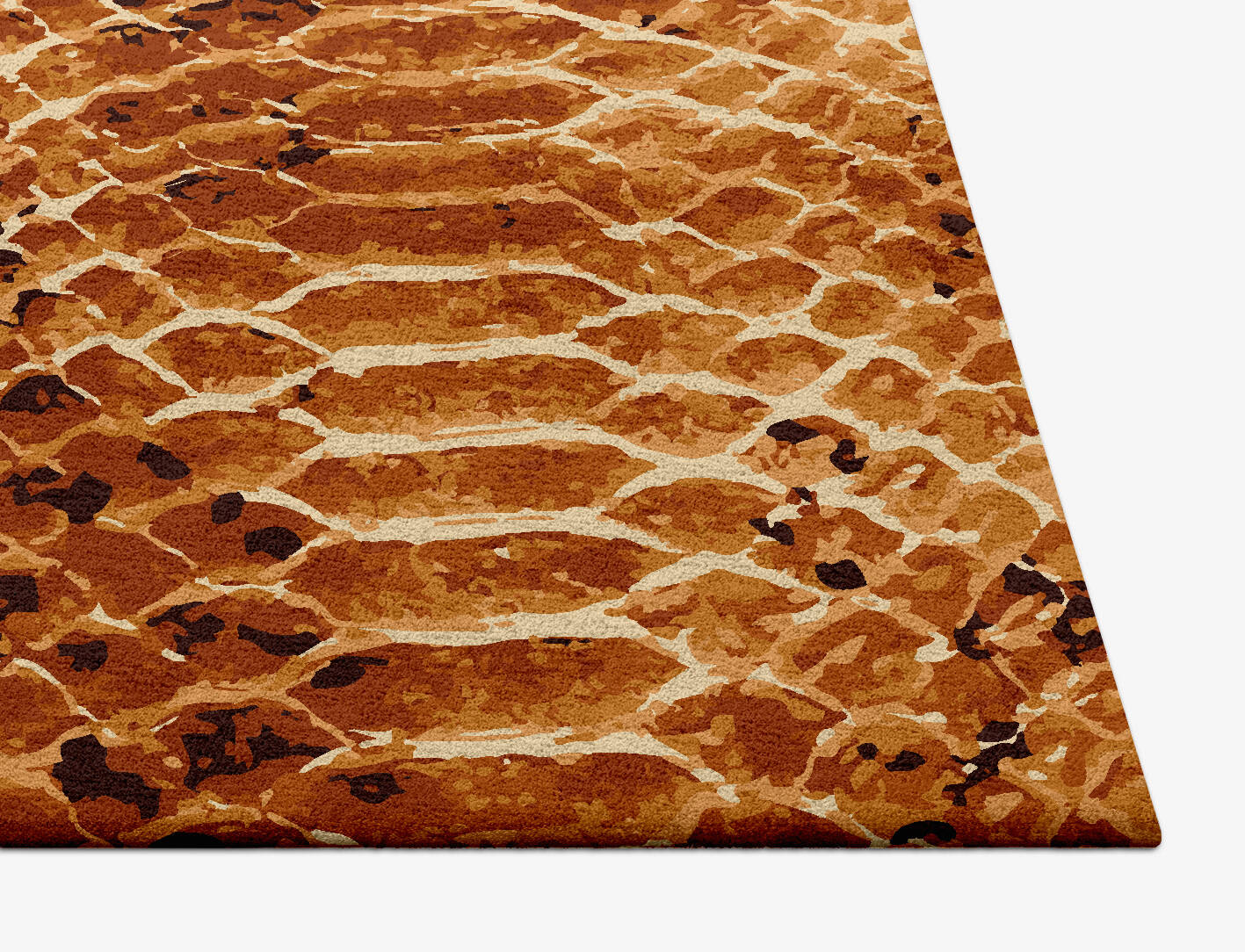Copperhead Animal Prints Square Hand Tufted Pure Wool Custom Rug by Rug Artisan