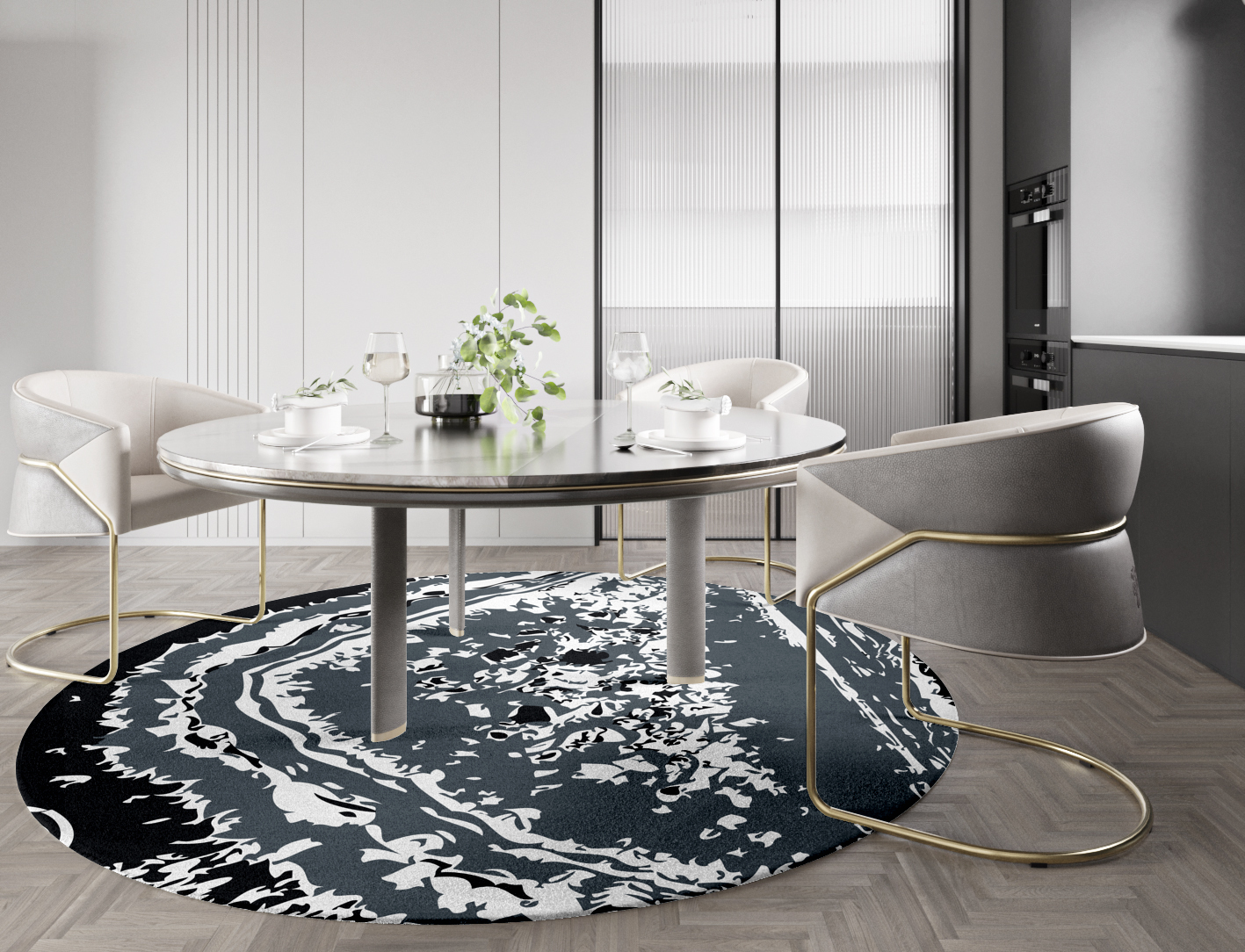 Coral Ash Monochrome Round Hand Tufted Pure Wool Custom Rug by Rug Artisan