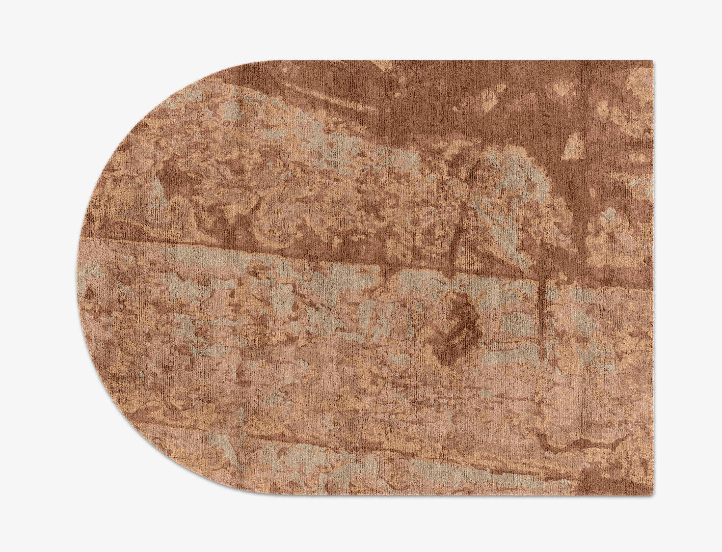 Corrosion Brush Strokes Arch Hand Knotted Bamboo Silk Custom Rug by Rug Artisan