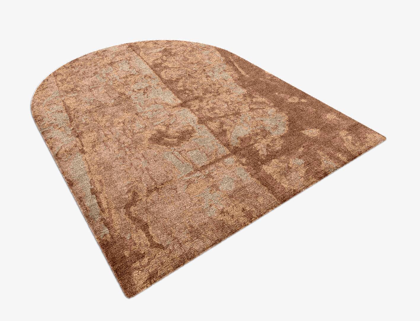Corrosion Brush Strokes Arch Hand Knotted Bamboo Silk Custom Rug by Rug Artisan