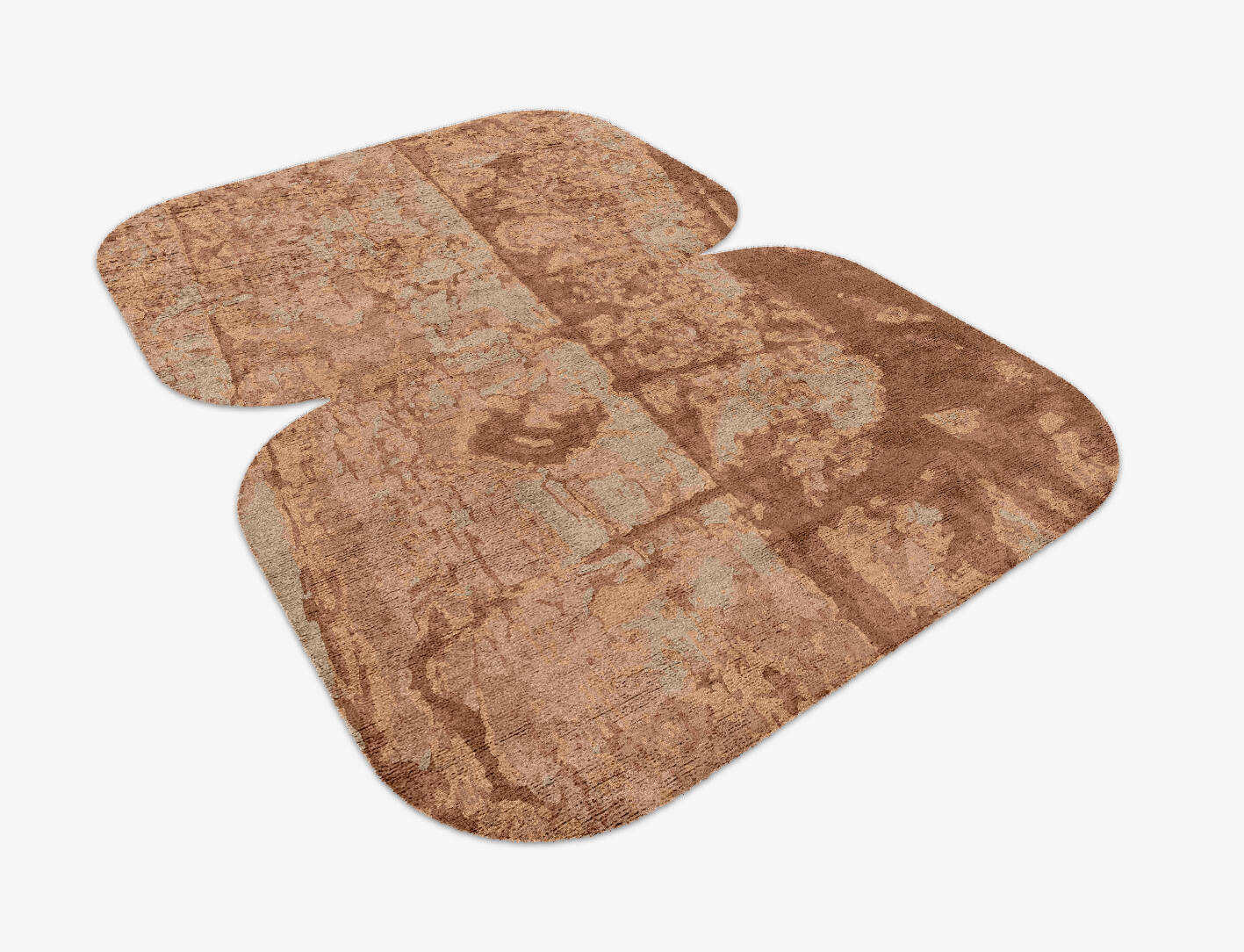 Corrosion Brush Strokes Eight Hand Knotted Bamboo Silk Custom Rug by Rug Artisan