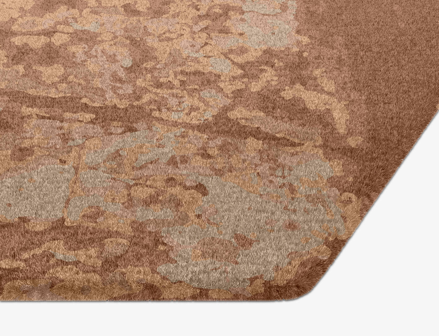 Corrosion Brush Strokes Hexagon Hand Knotted Tibetan Wool Custom Rug by Rug Artisan