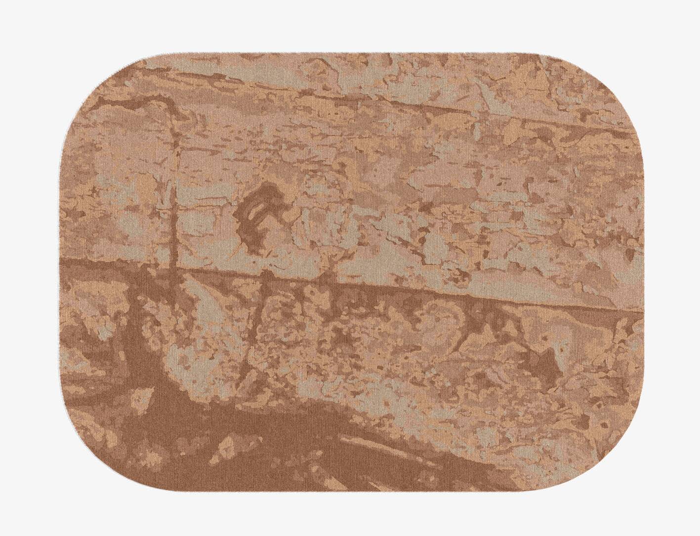Corrosion Brush Strokes Oblong Hand Knotted Tibetan Wool Custom Rug by Rug Artisan