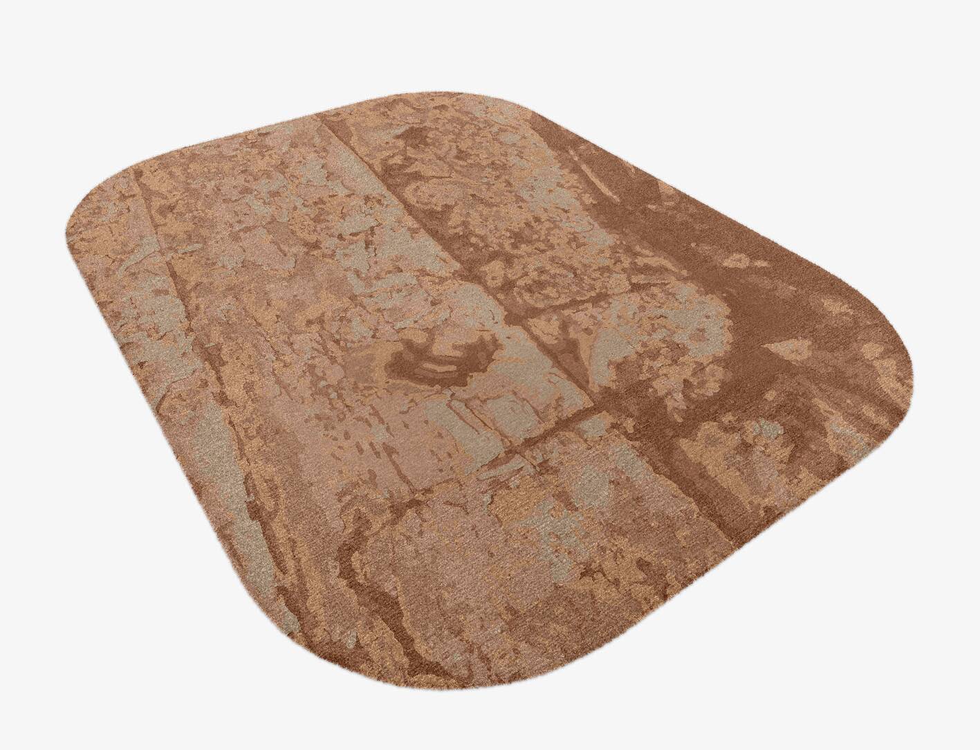 Corrosion Brush Strokes Oblong Hand Knotted Tibetan Wool Custom Rug by Rug Artisan