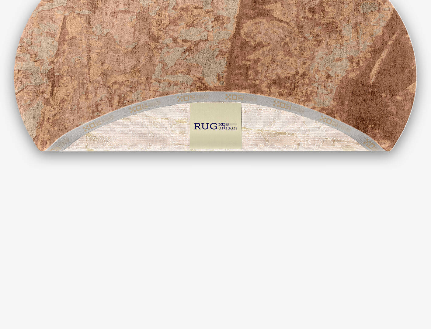 Corrosion Brush Strokes Oval Hand Knotted Bamboo Silk Custom Rug by Rug Artisan
