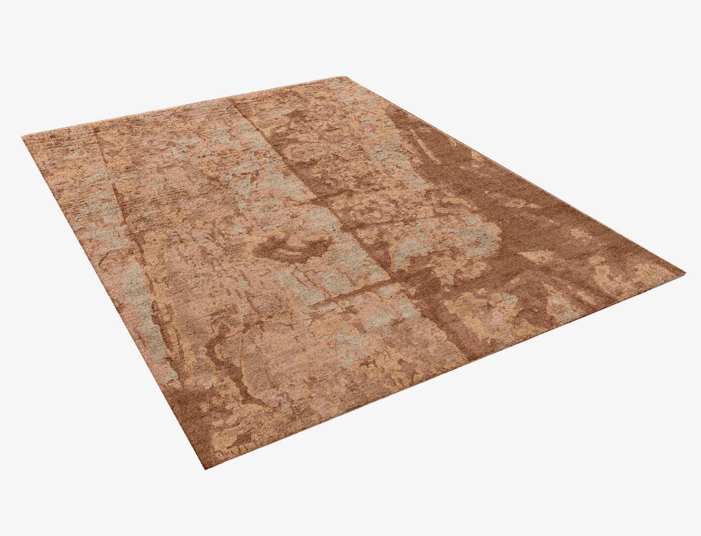 Corrosion Brush Strokes Rectangle Hand Knotted Bamboo Silk Custom Rug by Rug Artisan