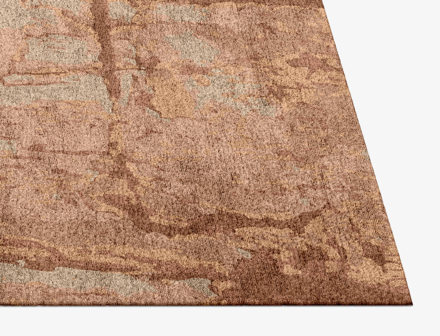 Corrosion Brush Strokes Rectangle Hand Knotted Bamboo Silk Custom Rug by Rug Artisan